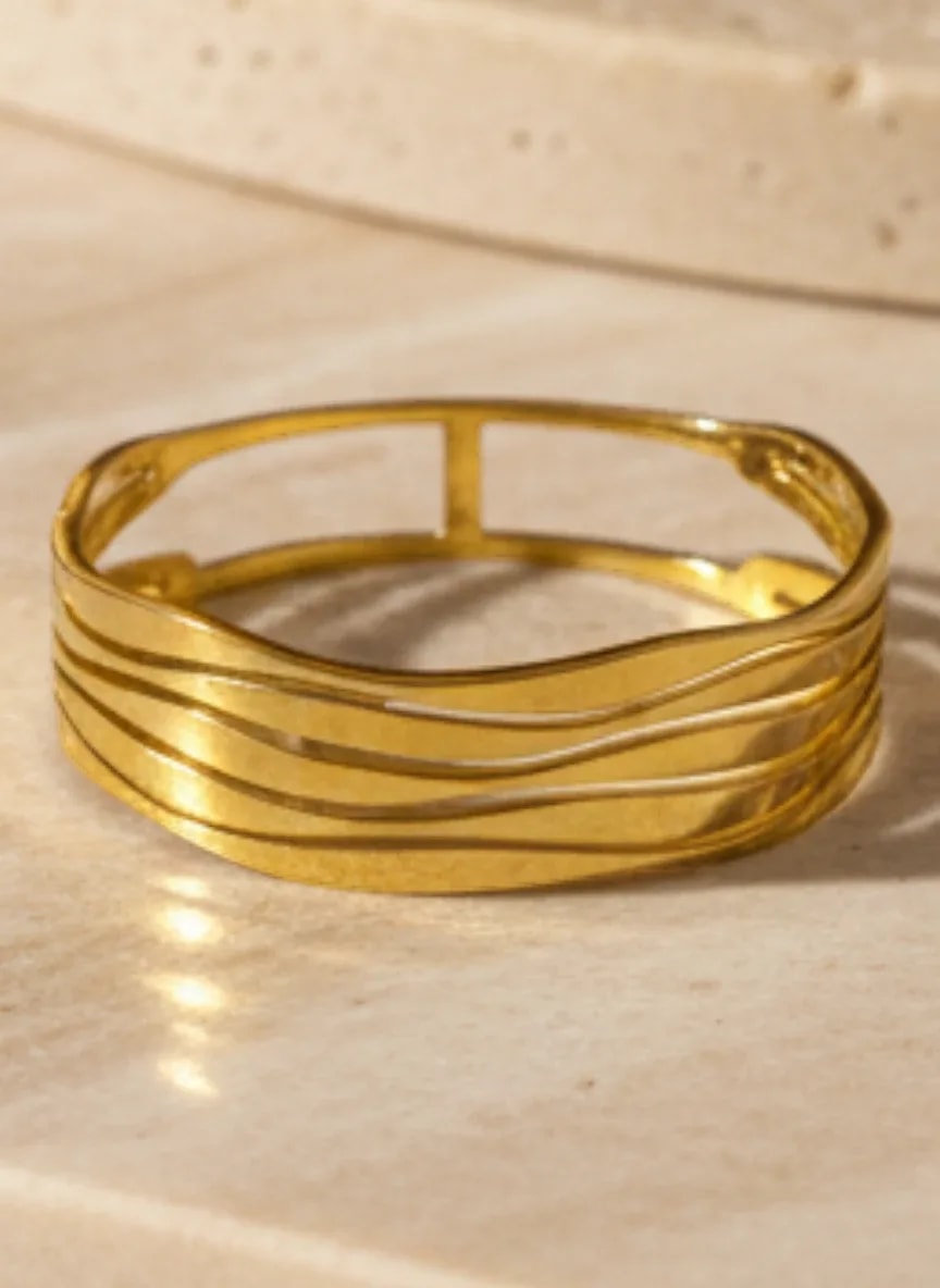Gold-Tone Wavy Line Bracelet jewellery