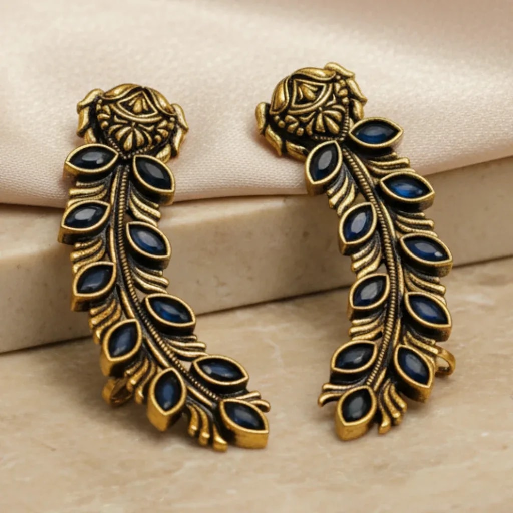 Kashmiri Leaf Drop Earrings jewellery