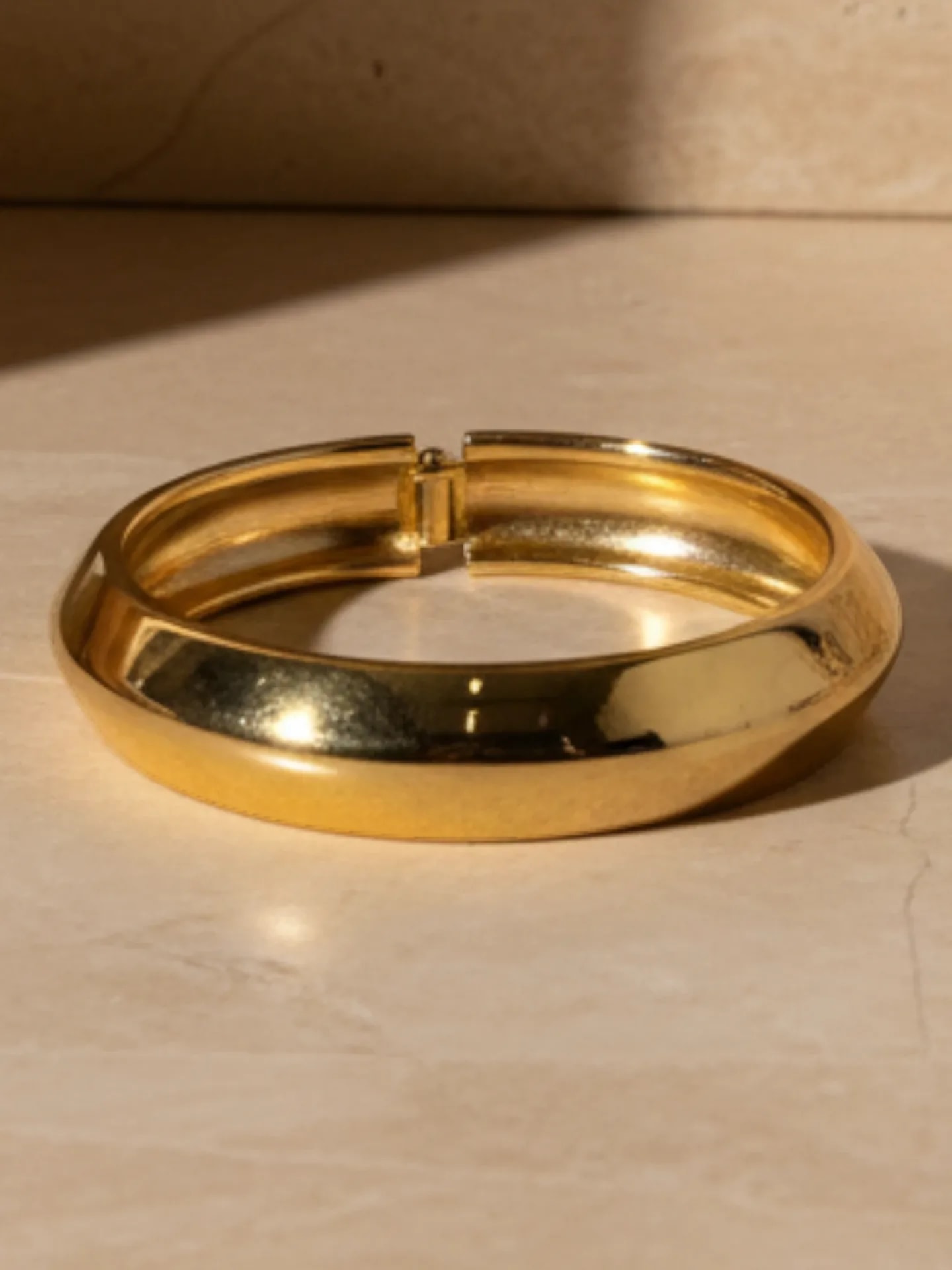 Classic Gold-Tone Sleek Bangle Bracelet jewellery