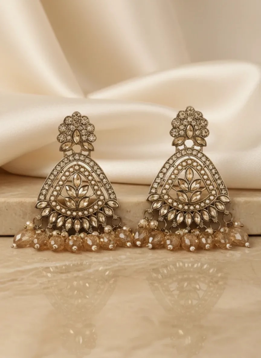 Gold-Tone Traditional Statement Earrings jewellery